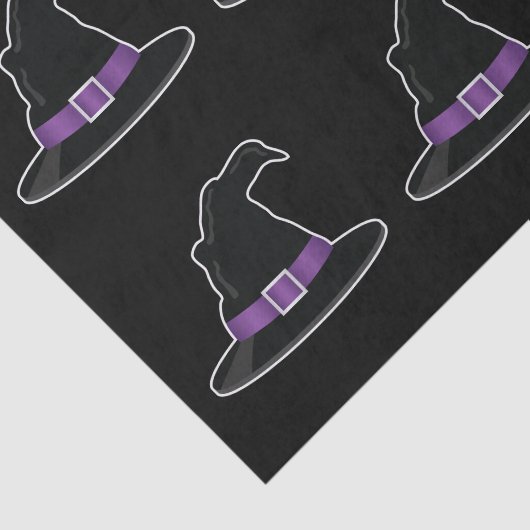 Heks Petten met Paarse details Halloween Patroon Tissuepapier (Detail)