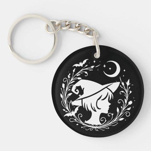 Heks Pixie Hekserij Magie Halloween Sleutelhanger (Voorkant)