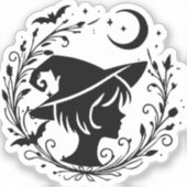 Heks Pixie Hekserij Magie Halloween Sticker (Voorkant)