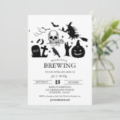 heks plezier is het brouwen van Halloween Adult P Kaart (Staand voorkant)