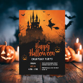 Heks & Pompoenen Night Kostuum Party Kaart