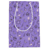 Heks Potions Paarse Alchemy Patroon Halloween Medium Cadeauzakje (Voorkant)