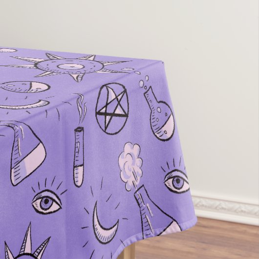 Heks Potions Paarse Alchemy Patroon Halloween Tafelkleed (Voorbeeld)