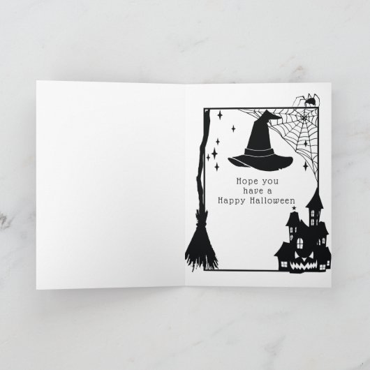 Heks Prettig Halloween Kaart (Binnen)