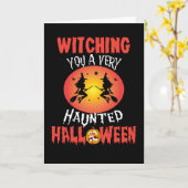 Heks Prettig Halloween Kaart (Gele Bloem)