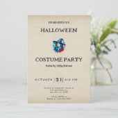 Heks Regenboog Haar Kleurrijk  Halloween Kaart (Staand voorkant)