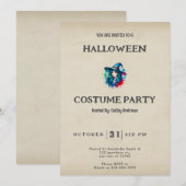 Heks Regenboog Haar Kleurrijk  Halloween Kaart (Voorkant / Achterkant)