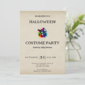 Heks Regenboog Haar Kleurrijk  Halloween Kaart (Staand voorkant)