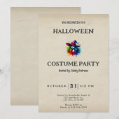 Heks Regenboog Haar Kleurrijk  Halloween Kaart (Voorkant / Achterkant)