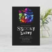 Heks Regenboog Modern Minimalistisch Halloween Par Kaart (Staand voorkant)