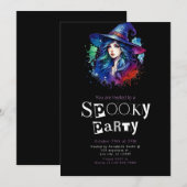 Heks Regenboog Modern Minimalistisch Halloween Par Kaart (Voorkant / Achterkant)