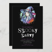 Heks Regenboog Modern Minimalistisch Halloween Par Kaart (Voorkant / Achterkant)