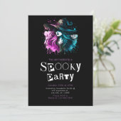 Heks Regenboog Modern Minimalistisch Halloween Par Kaart (Staand voorkant)