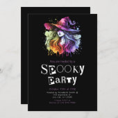 Heks Regenboog Modern Minimalistisch Halloween Par Kaart (Voorkant / Achterkant)