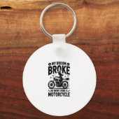 Heks rijdt motorfiets Halloween Sleutelhanger (Voorkant)