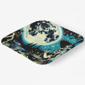  heks roeren een ketel Halloween Party Papieren Bordje (Gebogen)