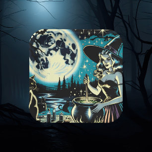 heks roeren een ketel Halloween Party Papieren Bordje