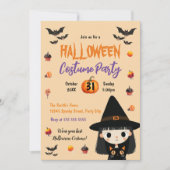 Heks Schattige kostuum Halloween Party Kaart (Voorkant)