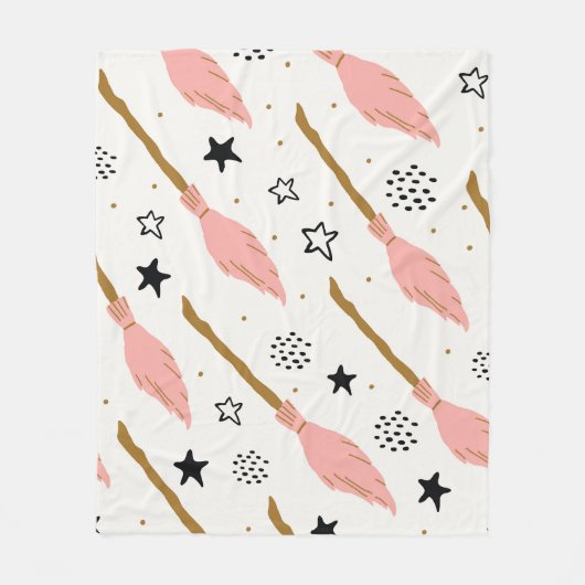 Heks School Magic Doodle Patroon Fleece Deken (Voorkant)
