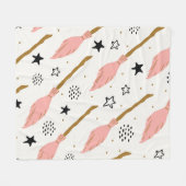 Heks School Magic Doodle Patroon Fleece Deken (Voorkant (Horizontaal))