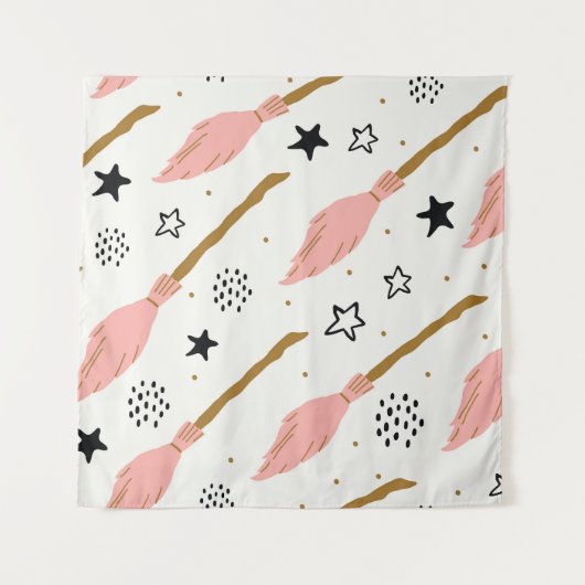 Heks School Magic Doodle Patroon Wandkleed (Voorkant)
