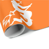 Heks silhouet in Neon sinaasappel Cadeaupapier (Rol Hoek)