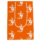 Heks silhouet in Neon sinaasappel Medium Cadeauzakje (Achterkant)