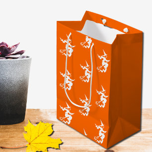 Heks silhouet in Neon sinaasappel Medium Cadeauzakje
