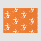 Heks silhouet in Neon sinaasappel Tissuepapier (Voorkant)