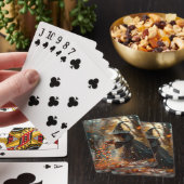 Heks spat kleurrijk snoep pokerkaarten (Insitu)