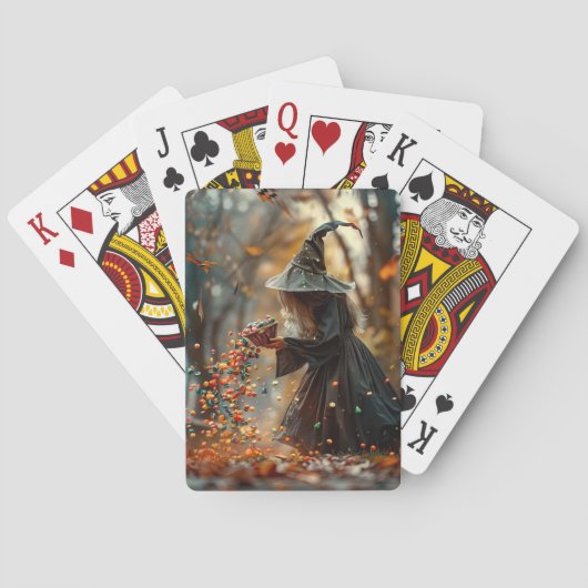 Heks spat kleurrijk snoep pokerkaarten (Achterkant)