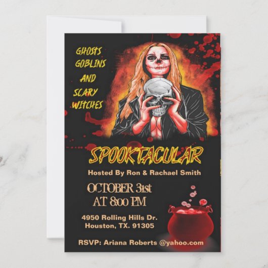 heks spooktacular volwassen Halloween uitnodiging (Voorkant)