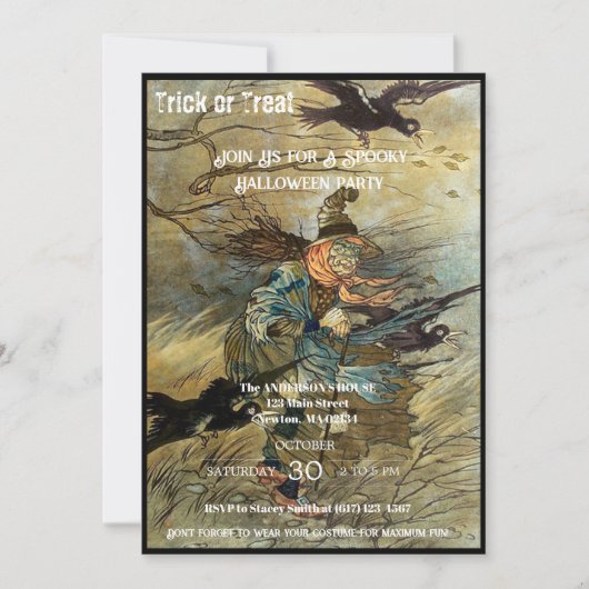  heks Spooky Halloween Party Invitation Kaart (Voorkant)