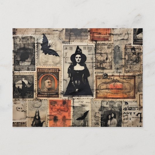  heks stempels Halloween Decoupage Briefkaart (Voorkant)