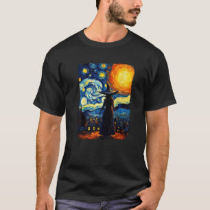 Heks Sterrennacht Van Gogh Esthetisch Halloween Co T-shirt
