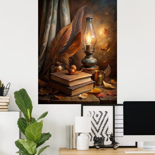 Heks Studie Wandkunst -  Candlelit Magic Poster (Thuiskantoor)