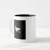 heks tweekleurige koffiemok (Voorkant links)