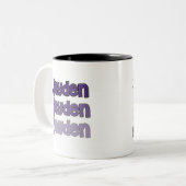 heks tweekleurige koffiemok (Voorkant links)