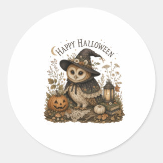 Heks Uil Fijne Halloween Cottagecore Ronde Sticker