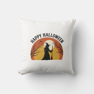Heks uit de oude doos Fijne Halloween T-shirt ontw Kussen