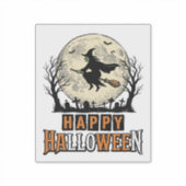 Heks uit de oude doos Fijne Halloween Vectorontwer Sticker (Voorkant)
