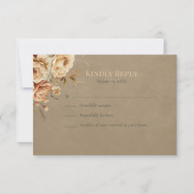 Heks uit het bos Bloemen Bruiloft RSVP Kaart