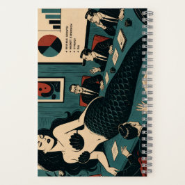 Heks uit het midden van de eeuw op de dag van de b notitieboek