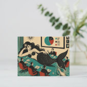 Heks uit het midden van de eeuw op de dag van het briefkaart (Staand voorkant)