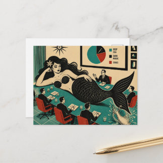 Heks uit het midden van de eeuw op de dag van het briefkaart