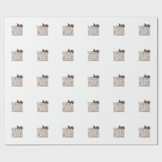 Heks uit het verleden alsjeblieft Halloween Vector Cadeaupapier (Vlak)