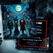 Heks, Vampier, Dracula en Mummy Halloween Party Kaart
