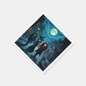 Heks, Vampier, Dracula en Mummy Halloween Party Servet (Hoek)