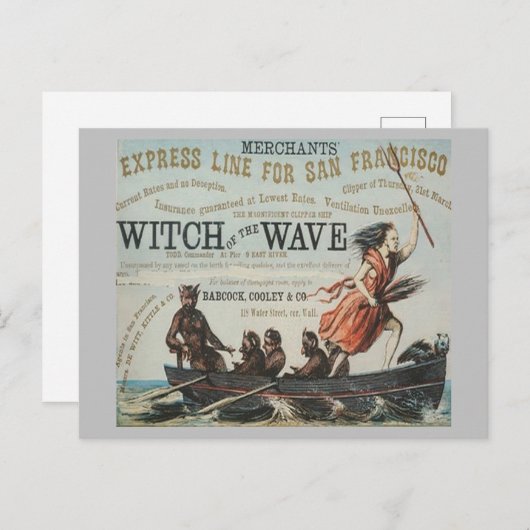 Heks van de golf Clipper Zeilschip Briefkaart (Voorkant / Achterkant)