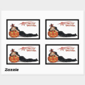 Heks van een vintage Halloween Rechthoekige Sticker (Vel)